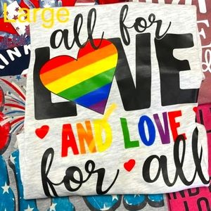 All For Love Rainbow Heart TShirt